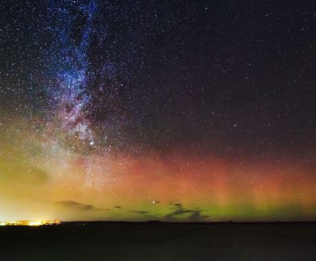 Noorderlicht boven het eiland