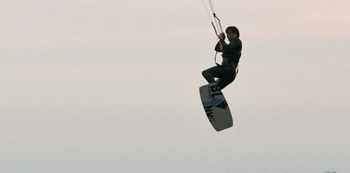 kitesurfer op Schiermonnikoog
