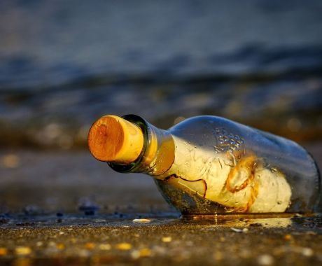 Soms wordt er flessenpost gevonden