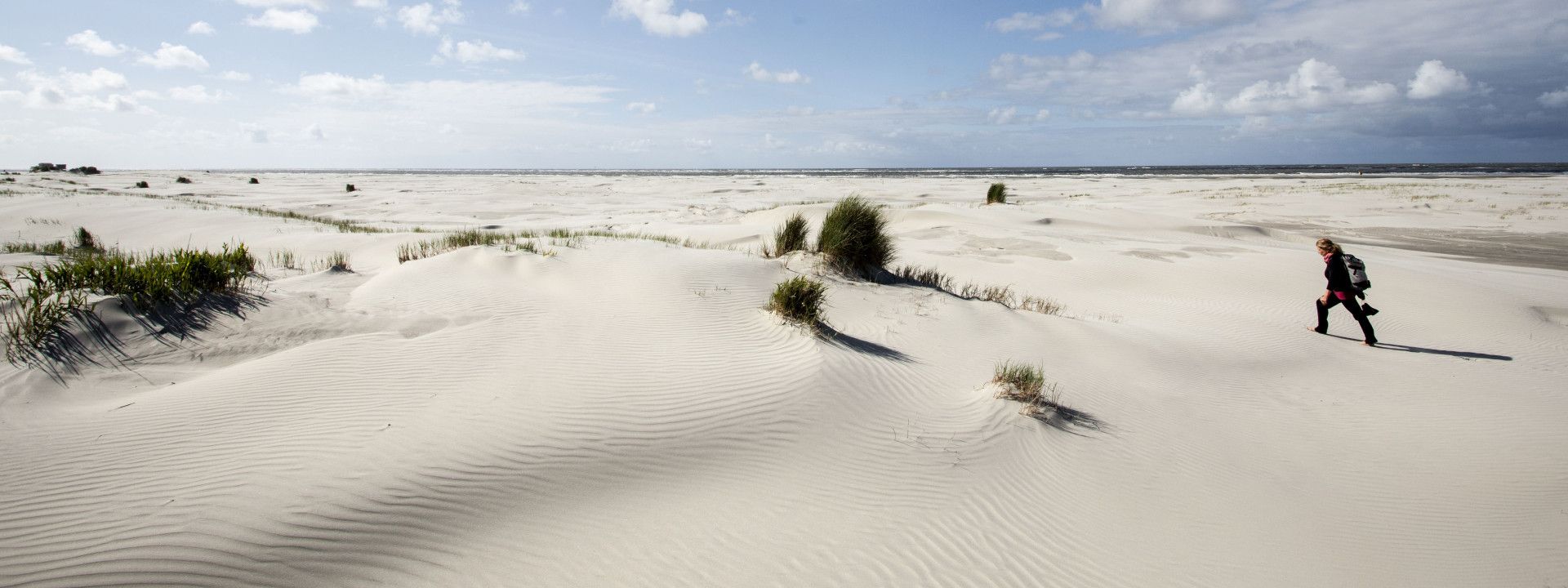 het brede strand op Schiermonnikoog