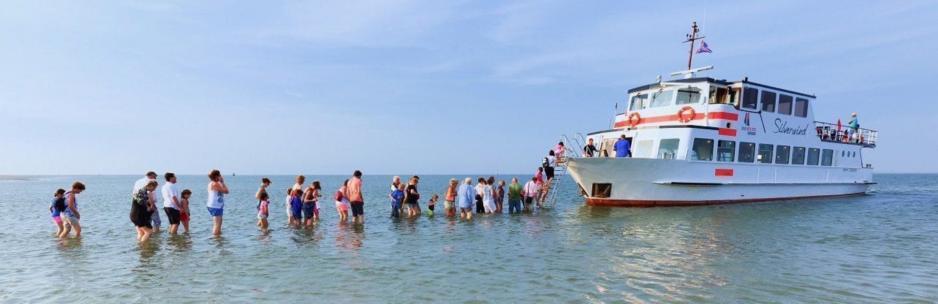 Zandplaatlanding op het wad bij Schiermonnikoog