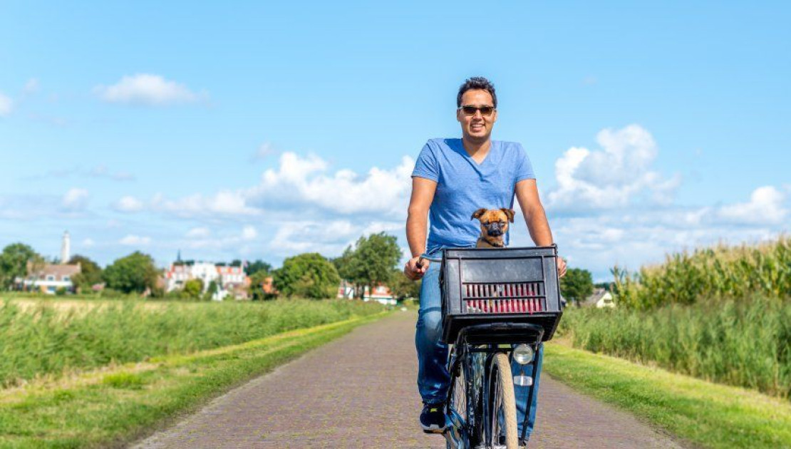 fietsen met je hondje op Schiermonnikoog