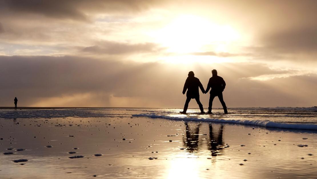 wandelen op het strand van Schiermonnikoog