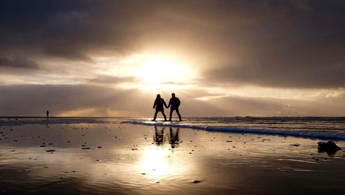 wandelen op het strand van Schiermonnikoog